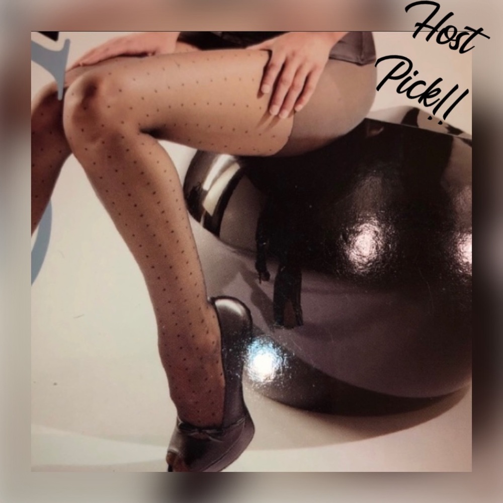 HP - Luxe Sheer Black Tulle Dots Hosiery